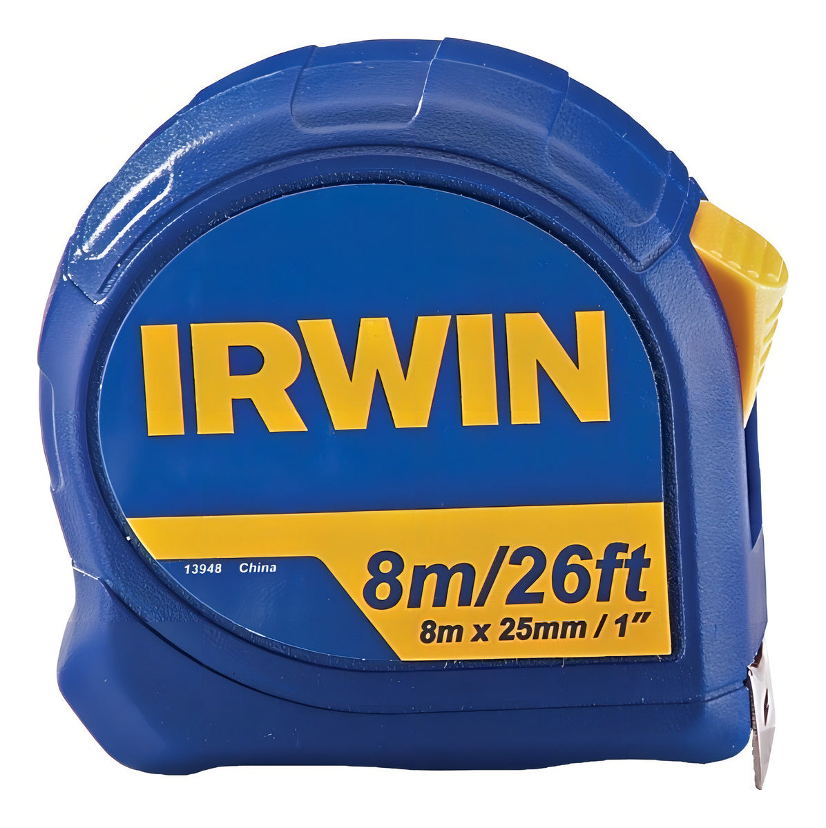 Trena Métrica Irwin 8mx25mm, Botão de Trava, Fita de Aço, Profissional Standard