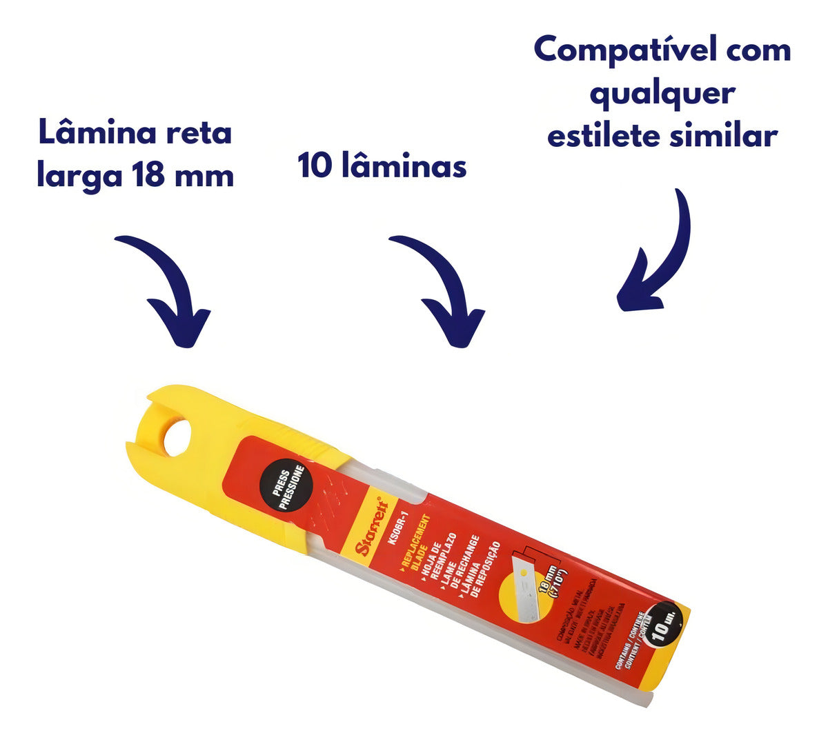 Lâminas 18mm Para Estilete Com 10 Peças Ks06r-1 Starrett