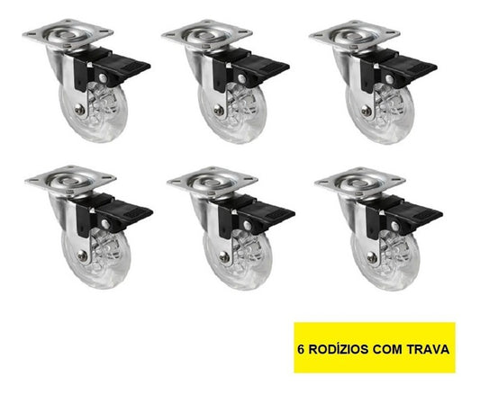 6 Rodinha Rodízio Roda Reforçada Moveis Pesados 50mm 360kg