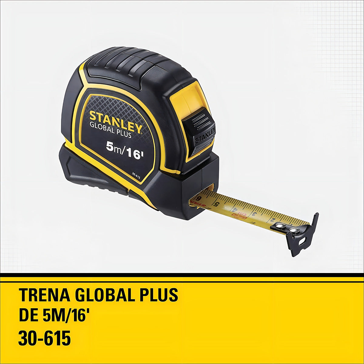 Trena Global Plus 5m Stanley Modelo 30-615 Ferramenta Essencial para Tirar Medidas com Precisão