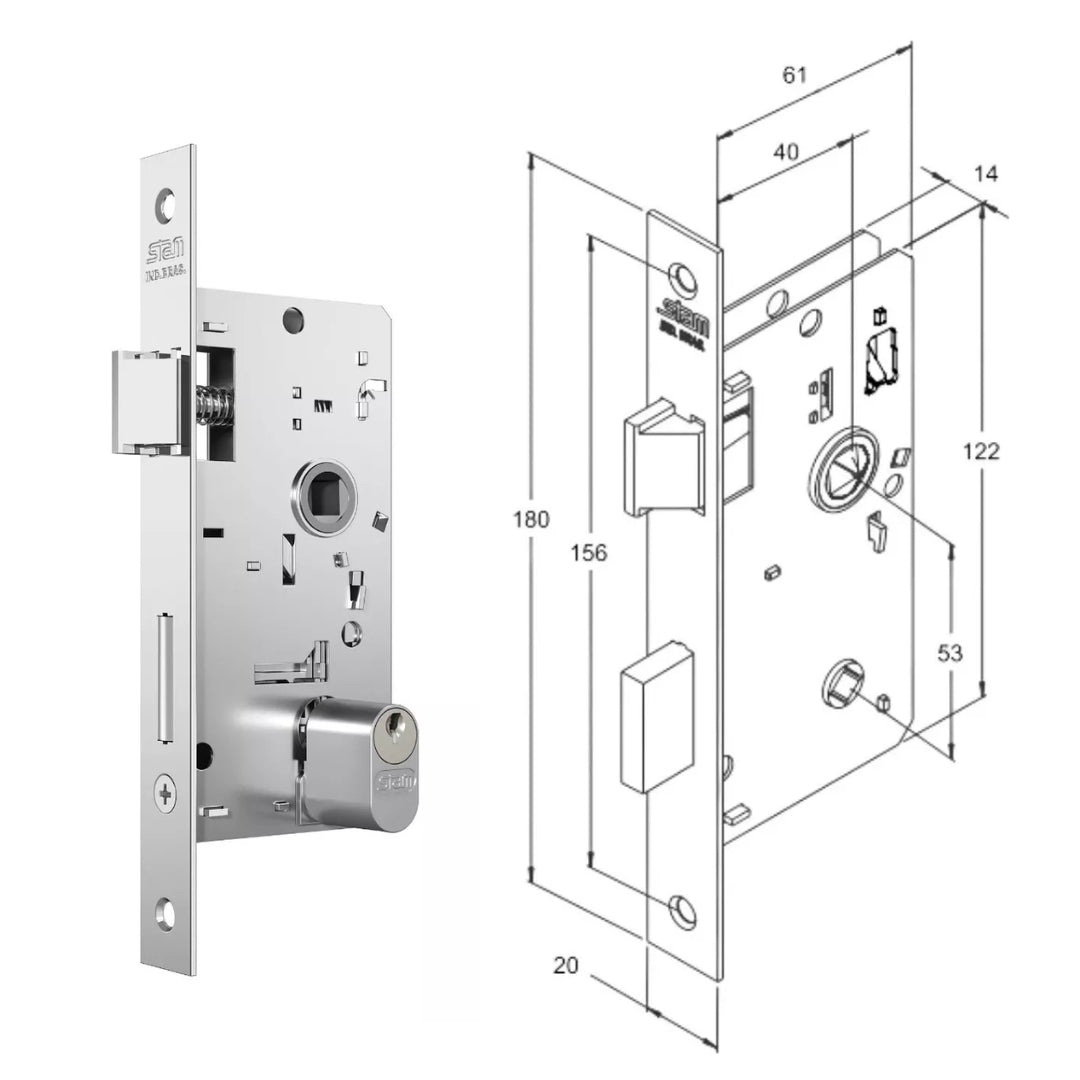 Fechadura Externa Stam Maçaneta Esp Inox 803/33 40mm