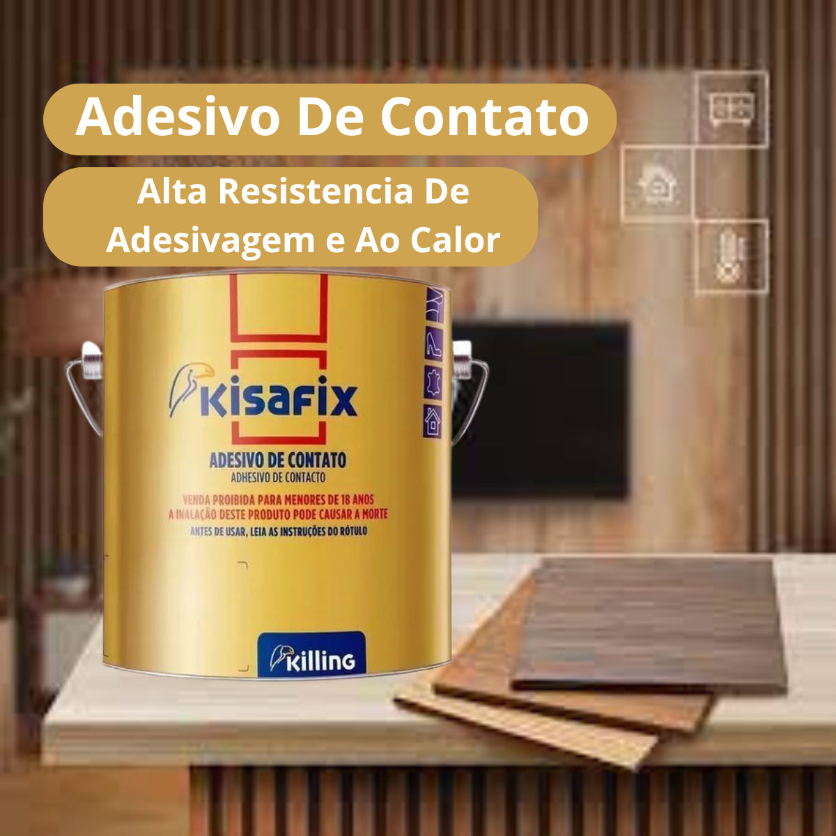 Cola de Contato Kisafix para Piso Vinílico Galão Líquido 2.80 Kg