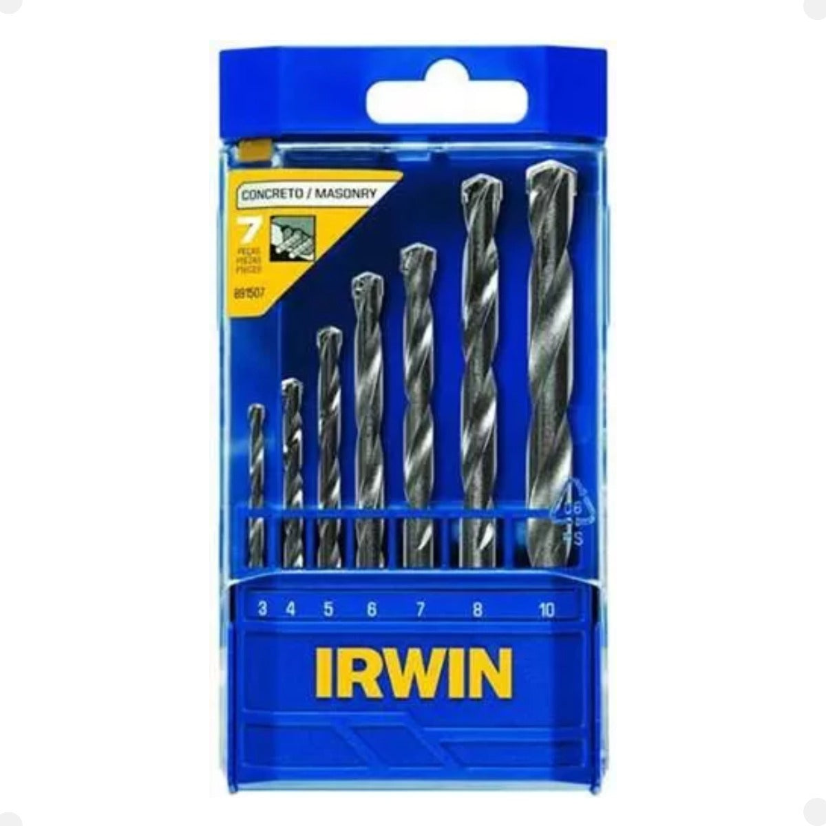 Conjunto de 7 brocas de concreto 3, 4, 5, 6, 7, 8, 10 mm Irwin 891507