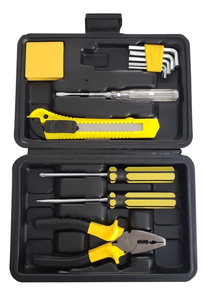 Kit Jogo De Ferramentas 11 Peças Com Maleta Completa - Titanium Cor Preto e amarelo