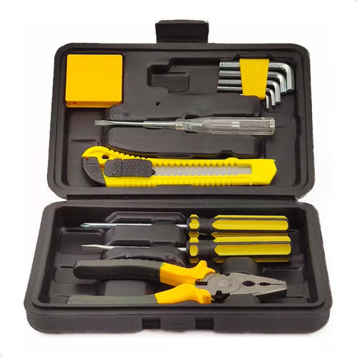 Kit Jogo De Ferramentas 11 Peças Com Maleta Completa - Titanium Cor Preto e amarelo