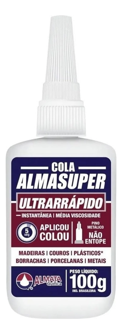 Cola Líquido Almata ULTRARRÁPIDA MÉDIA VISCOSIDADE de 100g - Transparente