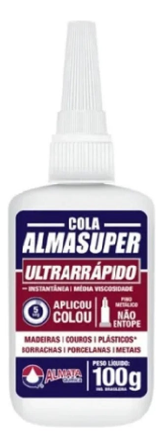 Cola Instantânea Almata Química cola adesiva instantânea - cola almasuper - cola ultrarrápido - cola permanente - cola universal - cola almata de 100g