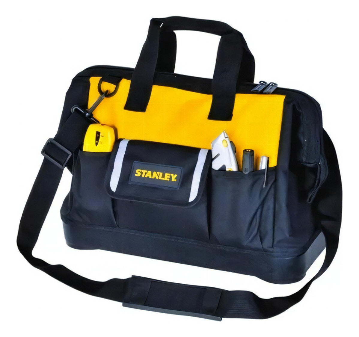 Maleta Para Ferramentas Profissional 16" Stanley com Alças de Ombros Ajustáveis com Base de Plástico Impermeável Modelo STST16126 Cor Amarelo