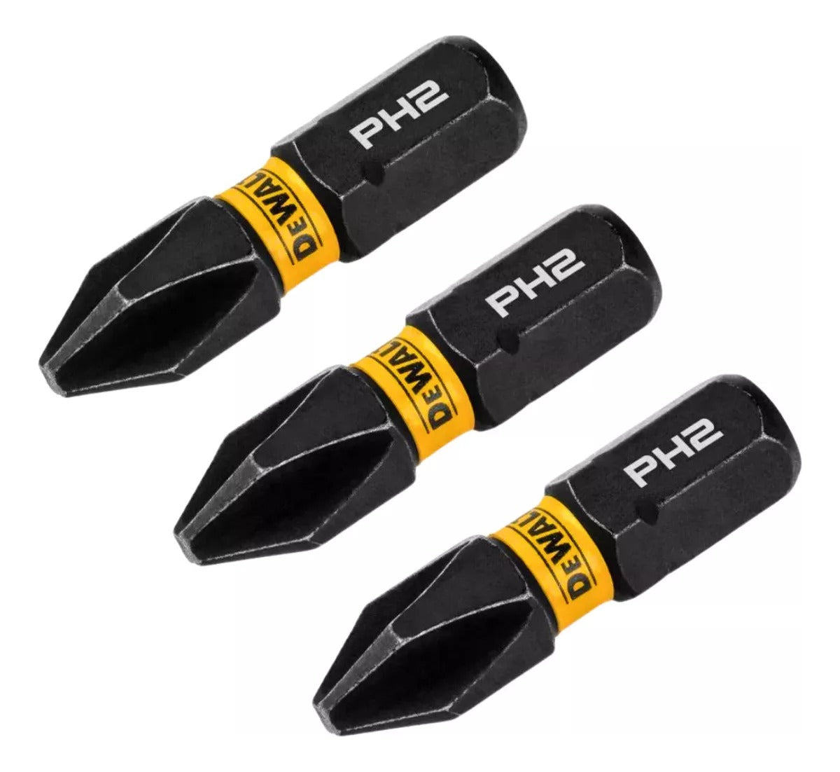 Jogo 3 Ponteiras Bits Ph2 Phillips Dewalt Flextorq Impacto