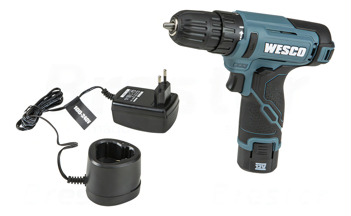 Parafusadeira/furadeira a Bateria 12v 10mm 3/8 Pol Ws2556 Wesco Cor Azul