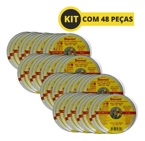 48 Peças Disco De Corte Extra Fino Starrett 4.1/2 X 1mm Cor Amarelo