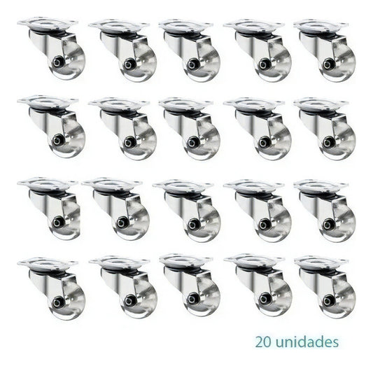 20 Rodinhas Giratório Gel Silicone Sem Trava