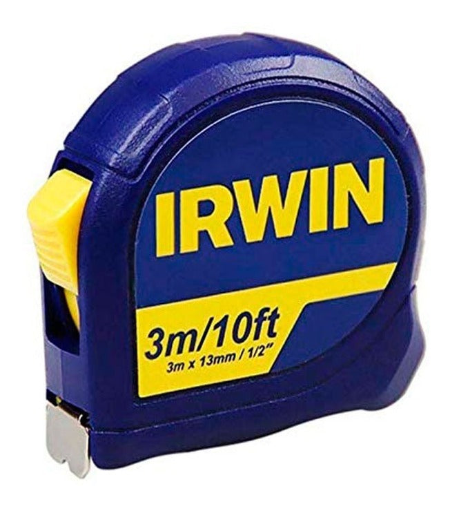 Trena Manual Fita De Aço 3 Metros Para Bolso Irwin Standard