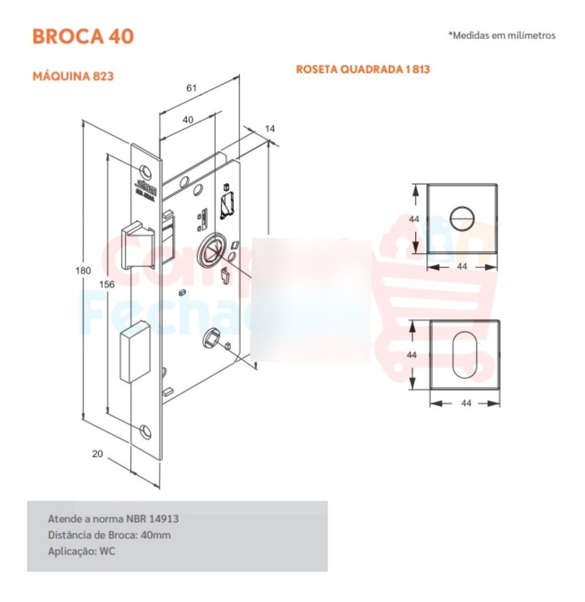 Fechadura Stam Porta Banheiro 823/35 Cromado Roseta Aço Inox