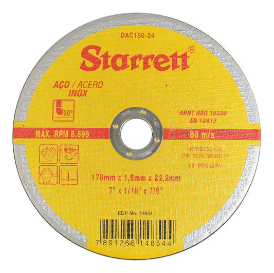 Kit 12 Disco De Corte Starrett Para Metal E Aço Inox 7 Pol